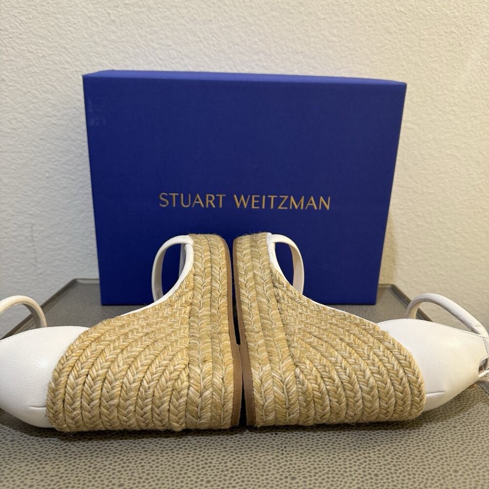 Stuart Weitzman Women's White Nudist Wedge Espadrille Sandal Shoes Size 6.5 - Picture 11 of 16